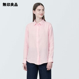 【無印良品 公式】婦人 リネン洗いざらしレギュラーカラー長袖シャツ
