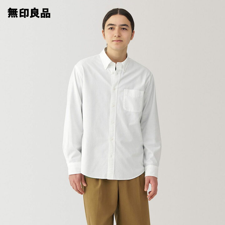 楽天市場】【無印良品 公式】紳士 洗いざらしオックスボタンダウン長袖  
