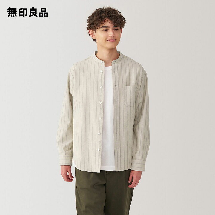 楽天市場】【無印良品 公式】紳士 洗いざらしオックススタンドカラー  