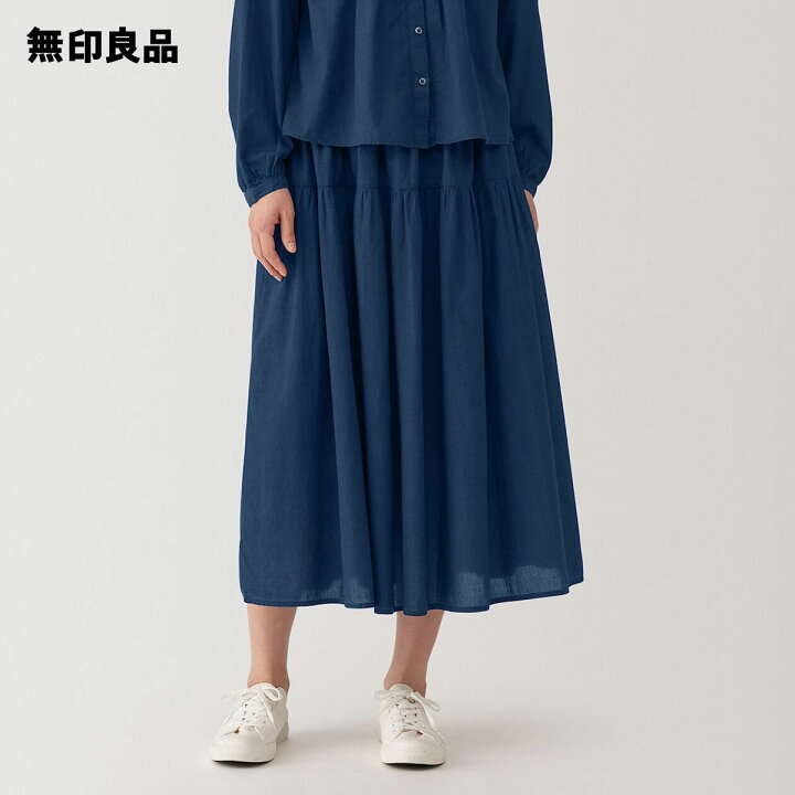 楽天市場】【無印良品 公式】婦人 綿ボイル インディゴ染め ギャザー 