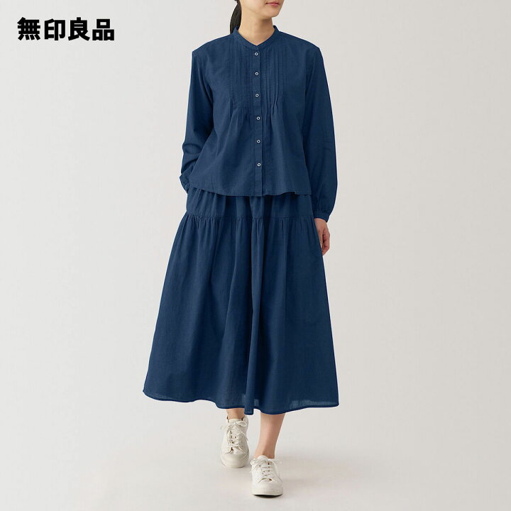 楽天市場】【無印良品 公式】婦人 綿ボイル インディゴ染め ギャザー 
