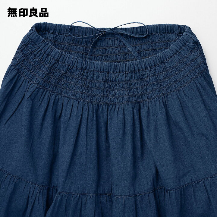 楽天市場】【無印良品 公式】婦人 綿ボイル インディゴ染め ギャザー 