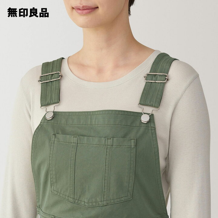 楽天市場】縦横 ストレッチチノサロペットスカート【無印良品 公式 