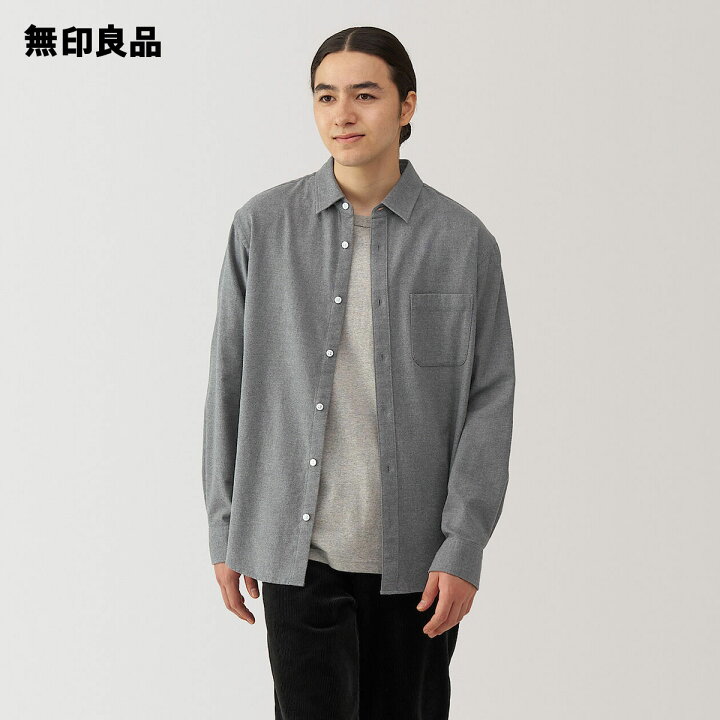 楽天市場】【無印良品 公式】紳士 両面起毛フランネル長袖シャツ  
