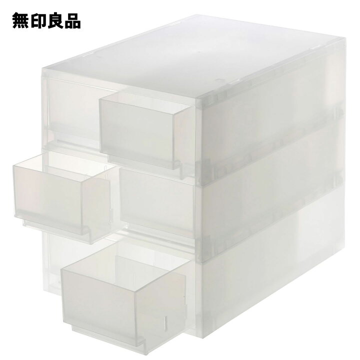 楽天市場】ポリプロピレン 小物収納ケース 引出2個3段・約幅26 