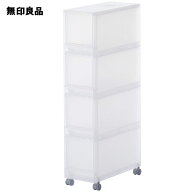 ポリプロピレン　収納ストッカー　キャスター付3・約幅18×奥行40×高さ83cm【無印良品 公式】