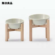 木製スタンド　大　ペットフードボウル用・約20．5×20．5×高さ16cm【無印良品 公式】