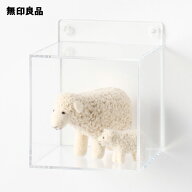 壁に付けられるアクリルディスプレイ ボックス型・約幅12．6×奥行12．4×高さ15cm 石こうボード用【無印…