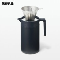広口で洗いやすい　保温保冷　卓上ポット・黒　1．3L【無印良品 公式】