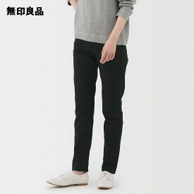 婦人　ストレッチデニムスリムストレートパンツ　黒【無印良品 公式】
