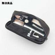 リンクルナイロン　大きく開くポーチ・L　約18×11．5×7cm【無印良品 公式】