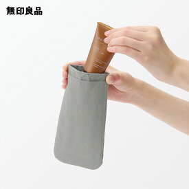 リンクルナイロン　片手で開くフラットポーチ・M　約10．3×18．5cm【無印良品 公式】