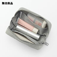 リンクルナイロン　大きく開くポーチ・M　約15×9×4．5cm【無印良品 公式】