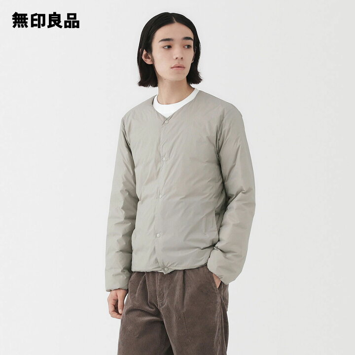 楽天市場】軽量ダウンポケッタブルノーカラージャケット【無印良品 