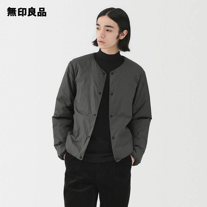 楽天市場】軽量ダウンポケッタブルノーカラージャケット【無印良品 