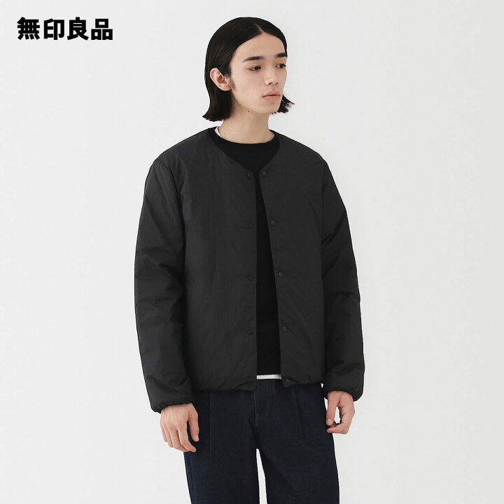 楽天市場】軽量ダウンポケッタブルノーカラージャケット【無印良品 