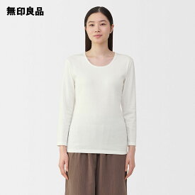 あったか綿　厚手　Uネック八分袖Tシャツ【無印良品 公式】