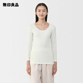 あったか綿　Uネック八分袖Tシャツ【無印良品 公式】