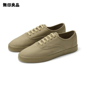 柔らかい中敷を使用した 撥水キャンバススニーカー・キャメル【無印良品 公式】