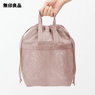 立体メッシュ持ち手付き巾着・M・約33×13×31cm【無印良品 公式】