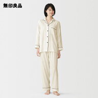 脇に縫い目のない 二重ガーゼ長袖パジャマ【無印良品 公式】