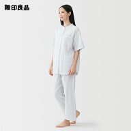 脇に縫い目のない 薄手ガーゼ五分袖パジャマ【無印良品 公式】