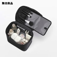再生ナイロンメイクボックス・黒 M 約24×16．5×23cm【無印良品 公式】