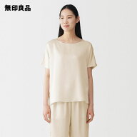 なめらかサテン 半袖プルオーバー【無印良品 公式】