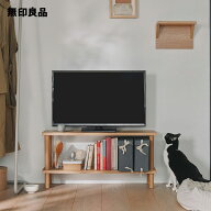 手軽に組み立てられる木製シェルフ 棚2段 オーク材突板・約幅88×奥行28．2×高さ43．1cm【無印良品 公式】
