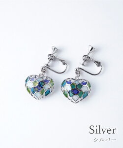 イヤリング 真鍮 日本製 made in Japan heart ハート ステンドグラス モロッカン モロッコ エスニック 揺れる ゆれる ハートモロッカンイヤリング クリスマスプレゼント
