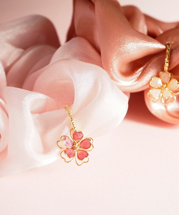 楽天市場】【TOP200＆春SALE】SAKURA パーツ付き シュシュ ピンク 
