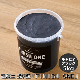 【新色】珪藻土塗り壁材 ケイソウくん「フィニッシュワン」 5kg入 キャビアブラック色【缶入り】（旧商品名：カラフル＆イージー）