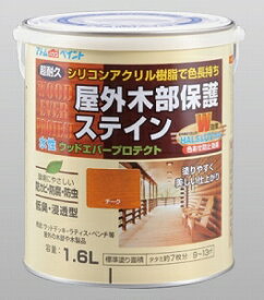 アトムハウスペイント（ウッドデッキ/防虫防腐/塗料）水性ウッドエバープロテクト（ステイン）1.6L　チーク