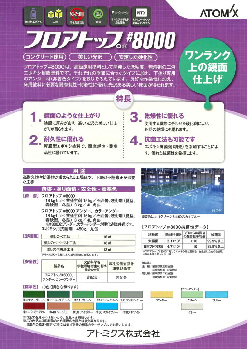 楽天市場】【送料無料】アトミクスフロアトップ＃8000アンダー材 非 