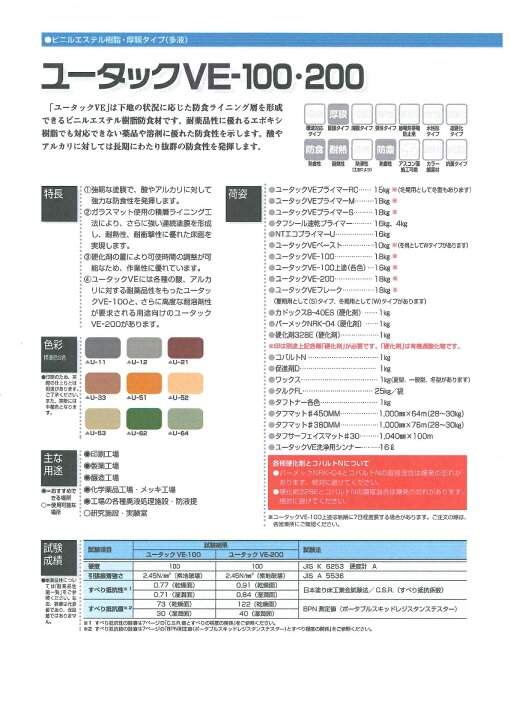 楽天市場】【送料無料】日本特殊塗料ユータックVE-100上塗標準色 18kg 