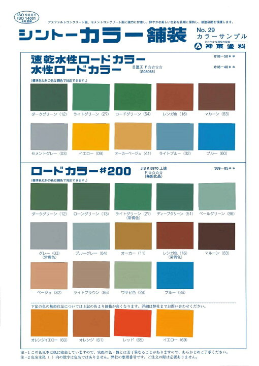 楽天市場】【送料無料】神東塗料速乾水性ロードカラー標準色 4kg水性  