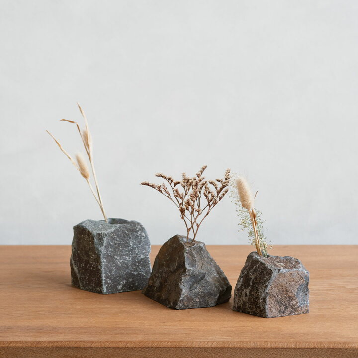 楽天市場】【再入荷】INASE｜ stone vase（根府川石）石の花器 石都  