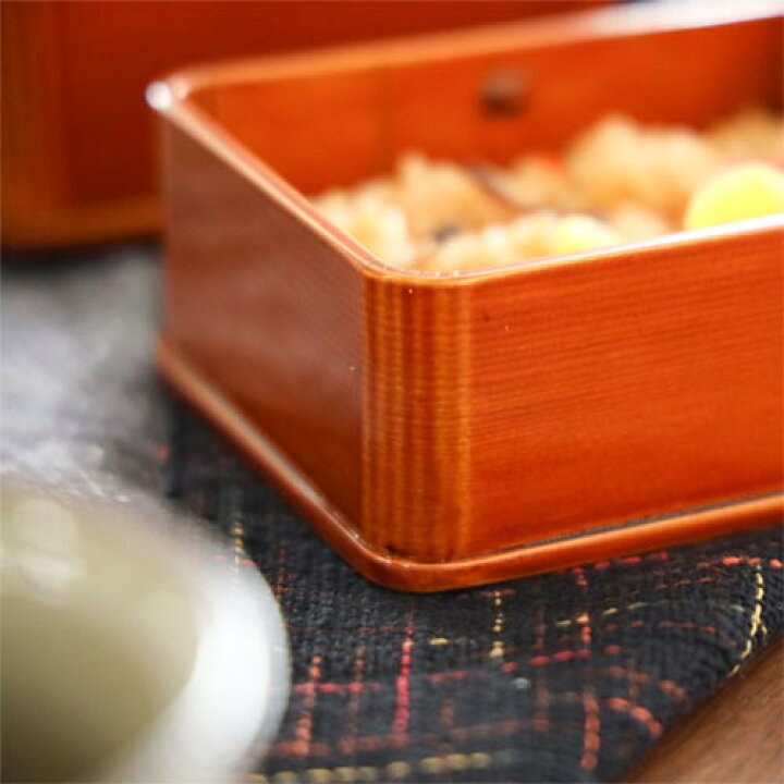 楽天市場】飛騨春慶 福壽漆器店 隅丸二段弁当箱 伝統工芸品 木製 弁当 