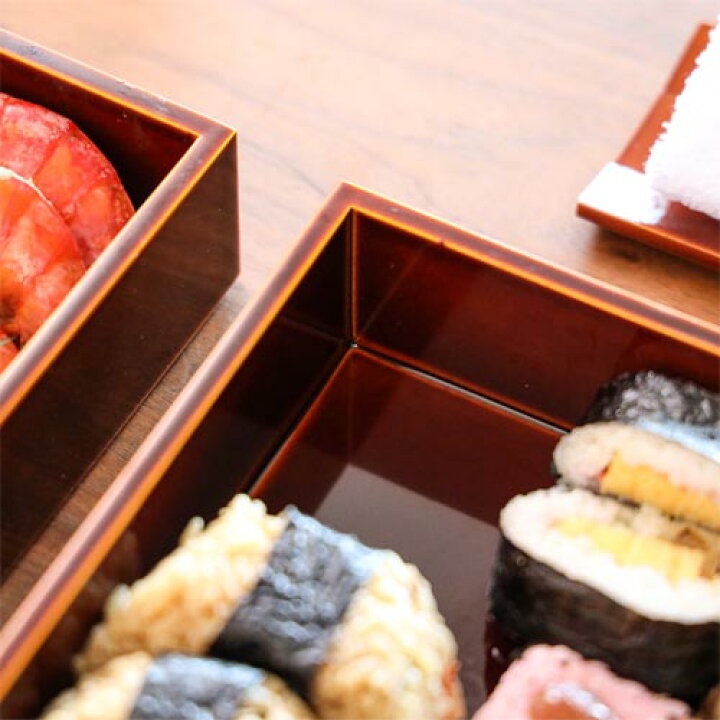 楽天市場】飛騨春慶 元田漆器 和角三段重 伝統工芸品 木製 お重箱 