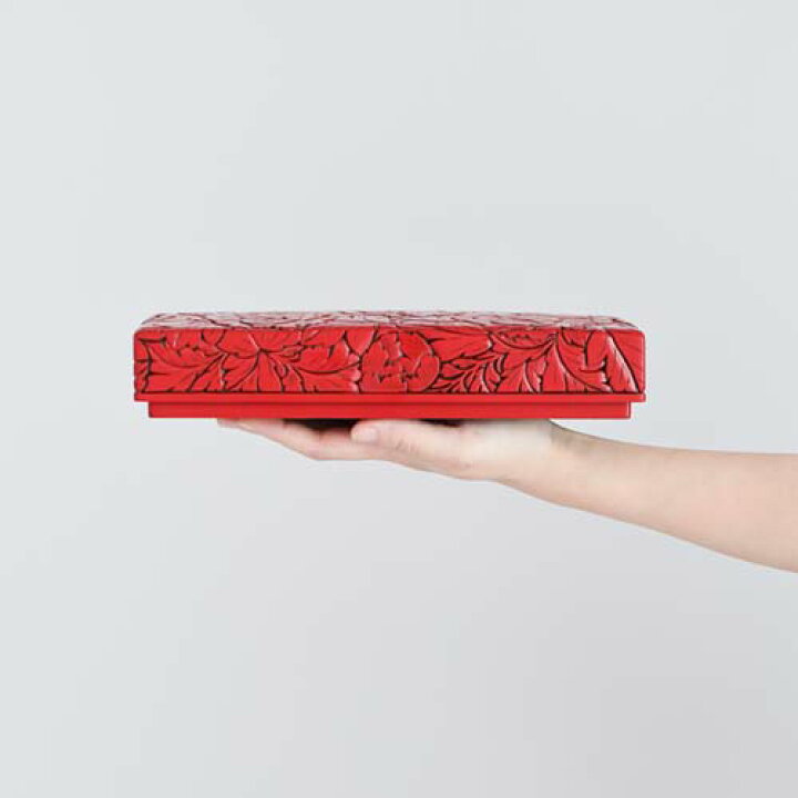 楽天市場】村上木彫堆朱 藤井漆工 文箱 牡丹唐草 伝統工芸品 小物入れ 