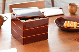 飛騨春慶 元田漆器 和角三段重伝統工芸品 木製 弁当箱／箸箱