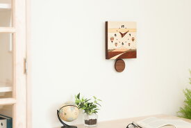 旭川クラフト Pecker 工房ペッカー J 寄せ木振り子時計国産クラフト 木製 掛け時計 ウォールナット