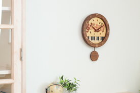 旭川クラフト Pecker 工房ペッカー WF 寄木振り子時計国産クラフト 木製 掛け時計 ウォールナット