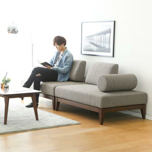 旭川家具 MIYATA 宮田産業 CORAL REEF コーラルリーフ 国産家具 無垢 カウチソファ 北海道タモ 布地 合成皮革