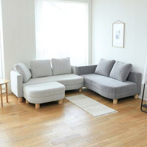 旭川家具 MIYATA 宮田産業 MALENA マレーナ 国産家具 無垢 カウチソファ 北海道タモ 布地