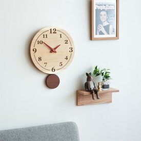 旭川クラフト Pecker 工房ペッカー F38 丸型振り子時計 国産クラフト 木製 掛け時計 ウォールナット