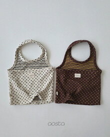 【スーパーSALE｜2,000円OFFクーポン】 韓国子供服 トップス Tシャツ AOSTA アオスタ Choco Chip Halter Neck 70 80 90 100 110 120cm 女の子 ベビー キッズ 秋冬 アイボリー 出産祝い ギフト 26AW 新作 オーダー会 【予約3-8週間】