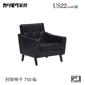 【レビュー特典】カリモク 肘掛椅子 合皮ブラック色 US2280BD ソファ レトロ コンパクト 応接け