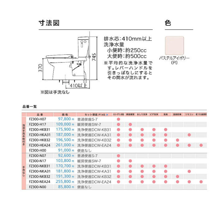 楽天市場】ダイワ化成 簡易水洗便器 FZ300-N07-PI 標準便座付 手洗い無 