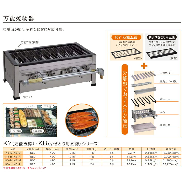 楽天市場】伊藤産業 万能焼物器 ガス焼専用 焼き器 KY-S KB-S KY-R KB 